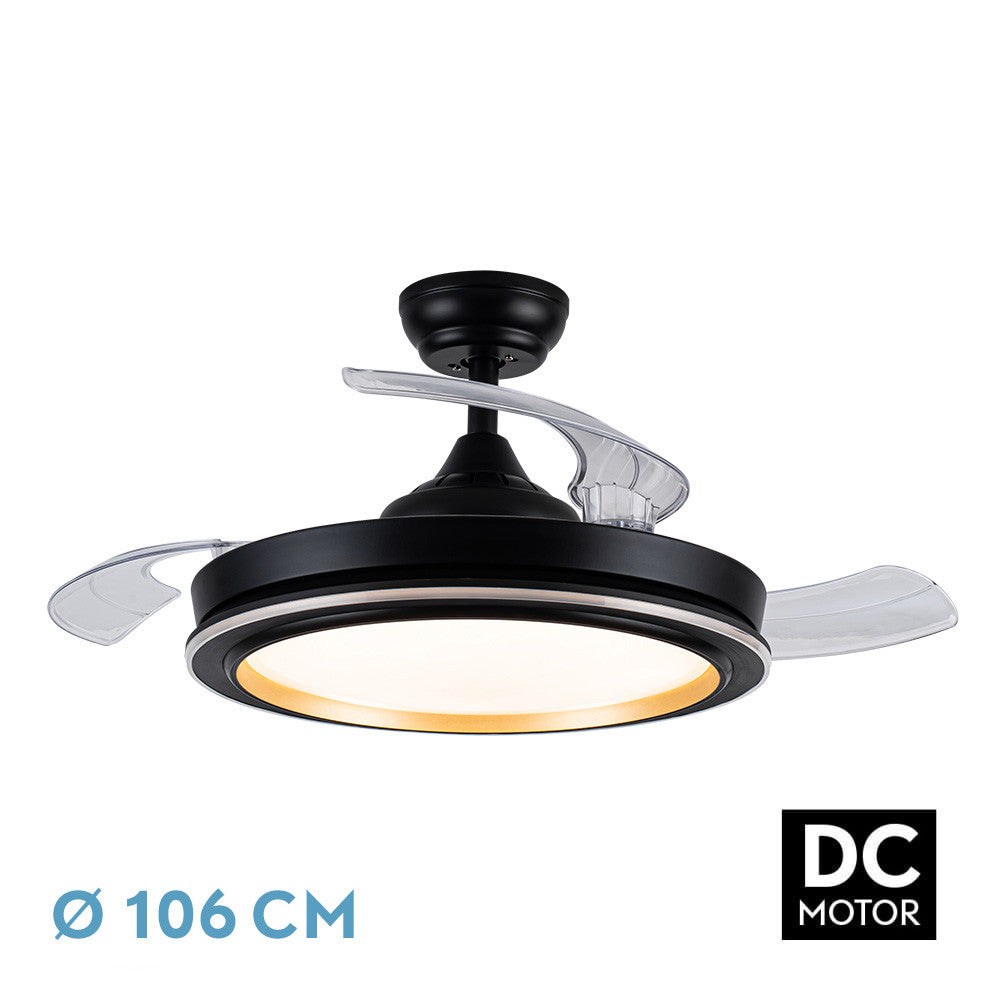 Ventilador Dc Picolo 72w 6226lm Negro/oro 3 Aspas Desp. 106d 3000-4000-6500k Remoto, Memoria_0