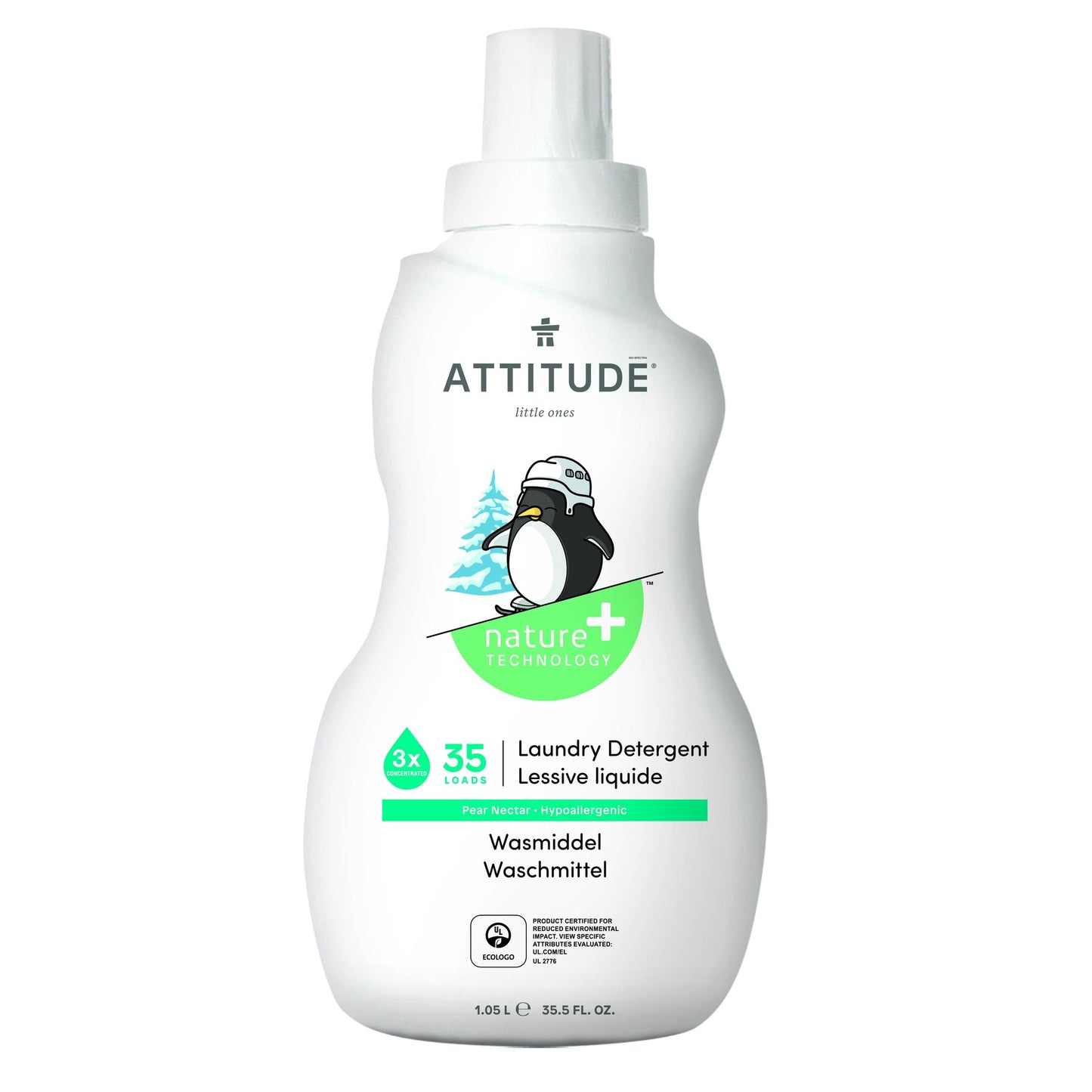 Detergente líquido para pele sensível, Attitude, aroma de pêra, 1,05 L