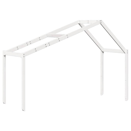 Techo De Cama Infantil Madera Maciza Blanco 203x95,5x142 Cm_0