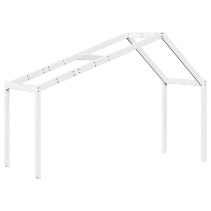 Techo De Cama Infantil Madera Maciza Blanco 203x95,5x142 Cm_0