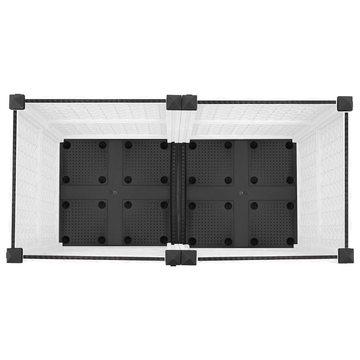 Macetero De Jardín Con Ruedas Blanco 80 X 40 X 44 Cm Pp_4
