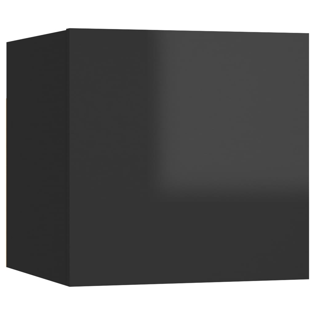 Mesita De Noche Madera De Ingeniería Negra 30,5x30x30 Cm_0