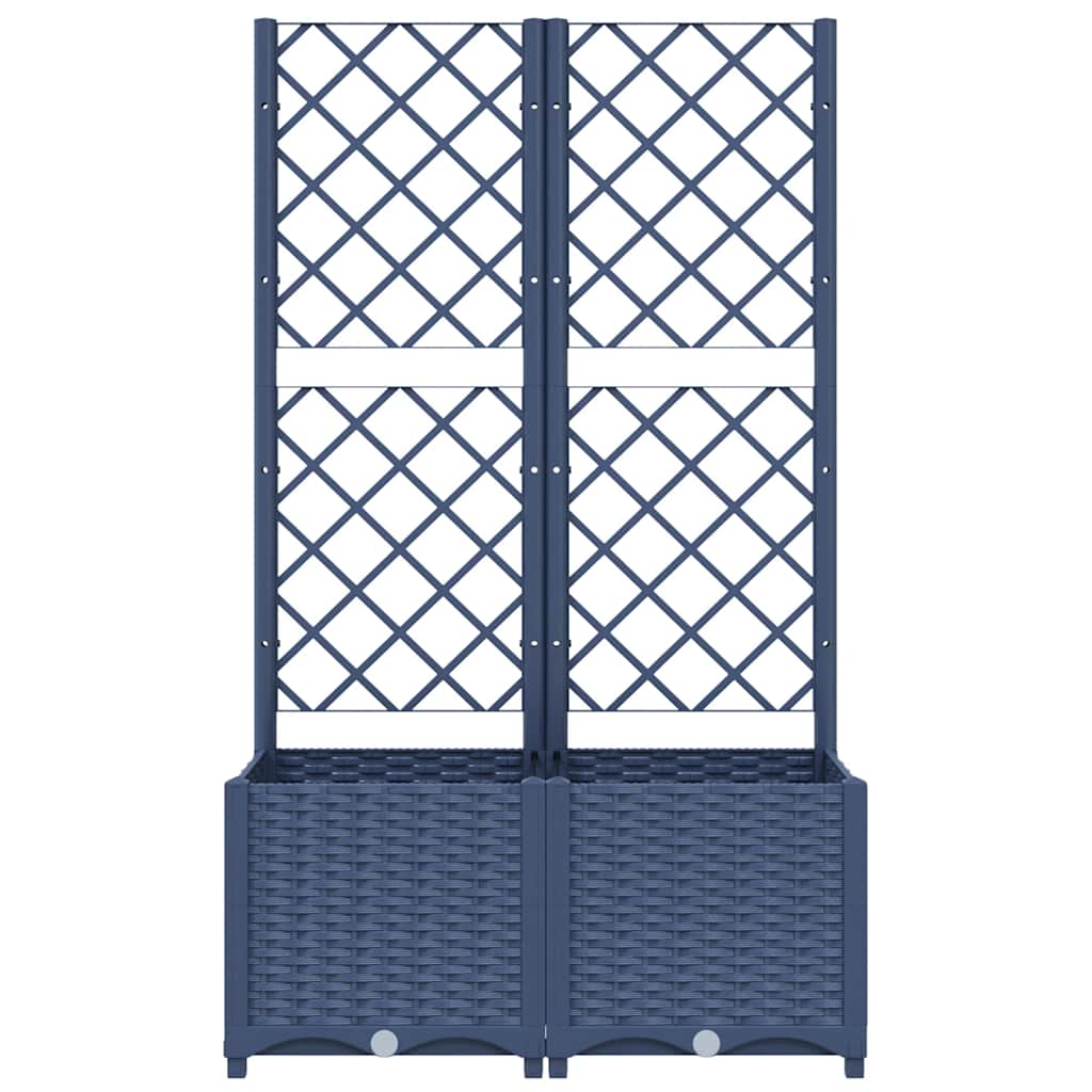 Jardinera De Jardín Con Enrejado Azul Grisáceo 80x40x136 Cm Pp_2