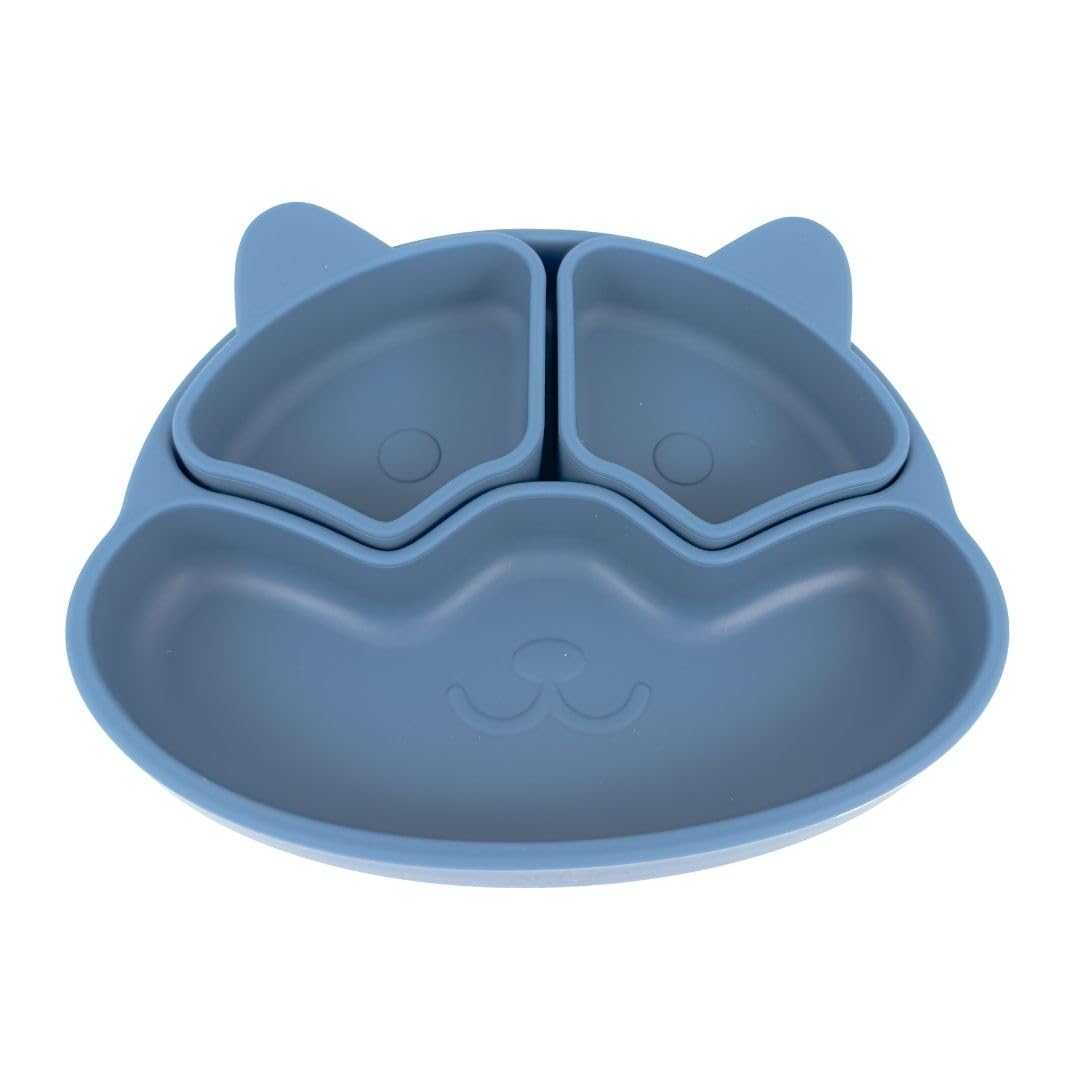 Plato Con Divisiones Extraíbles Y Forma De Perrito - Azul Marino._0