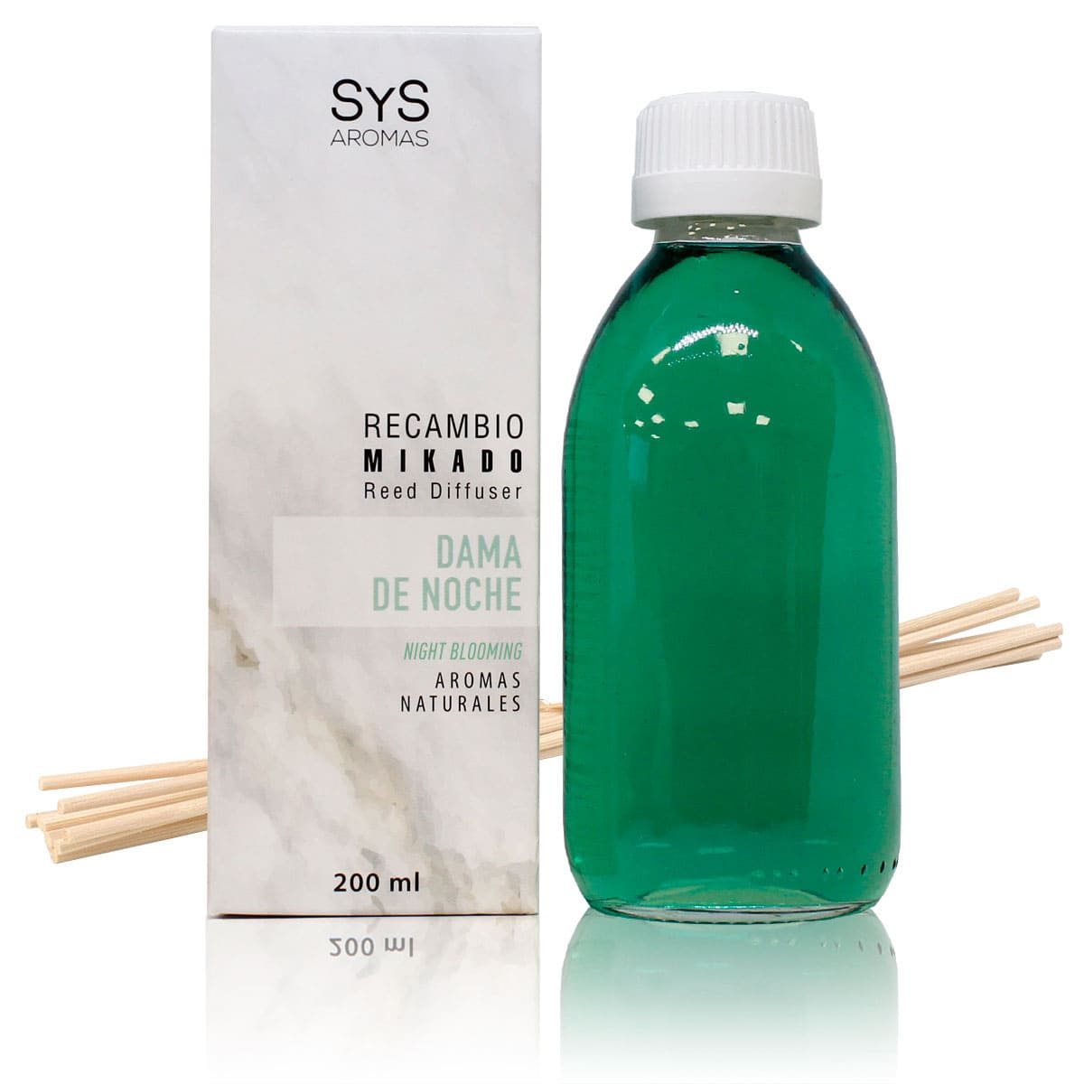 Recambio Mikado Dama de Noche 200 ml con Varillas | Aroma Floral Intenso | Refill Difusor | Larga Duración_0