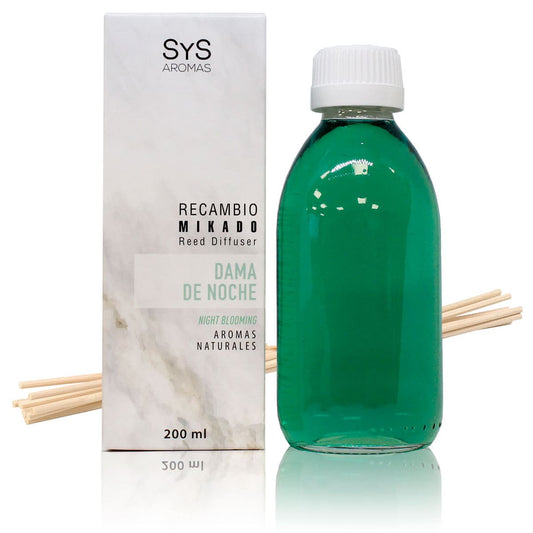 Recambio Mikado Dama de Noche 200 ml con Varillas | Aroma Floral Intenso | Refill Difusor | Larga Duración_0