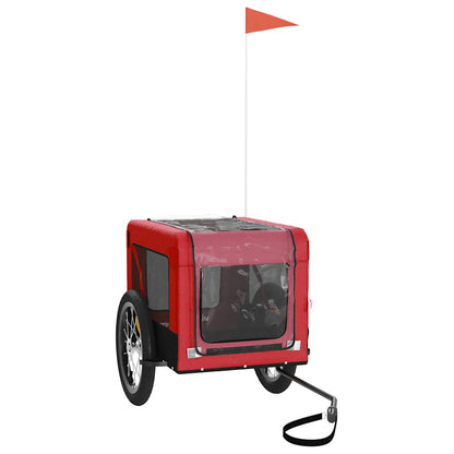 Remolque De Bicicleta Mascotas Hierro Tela Oxford Rojo Negro_3