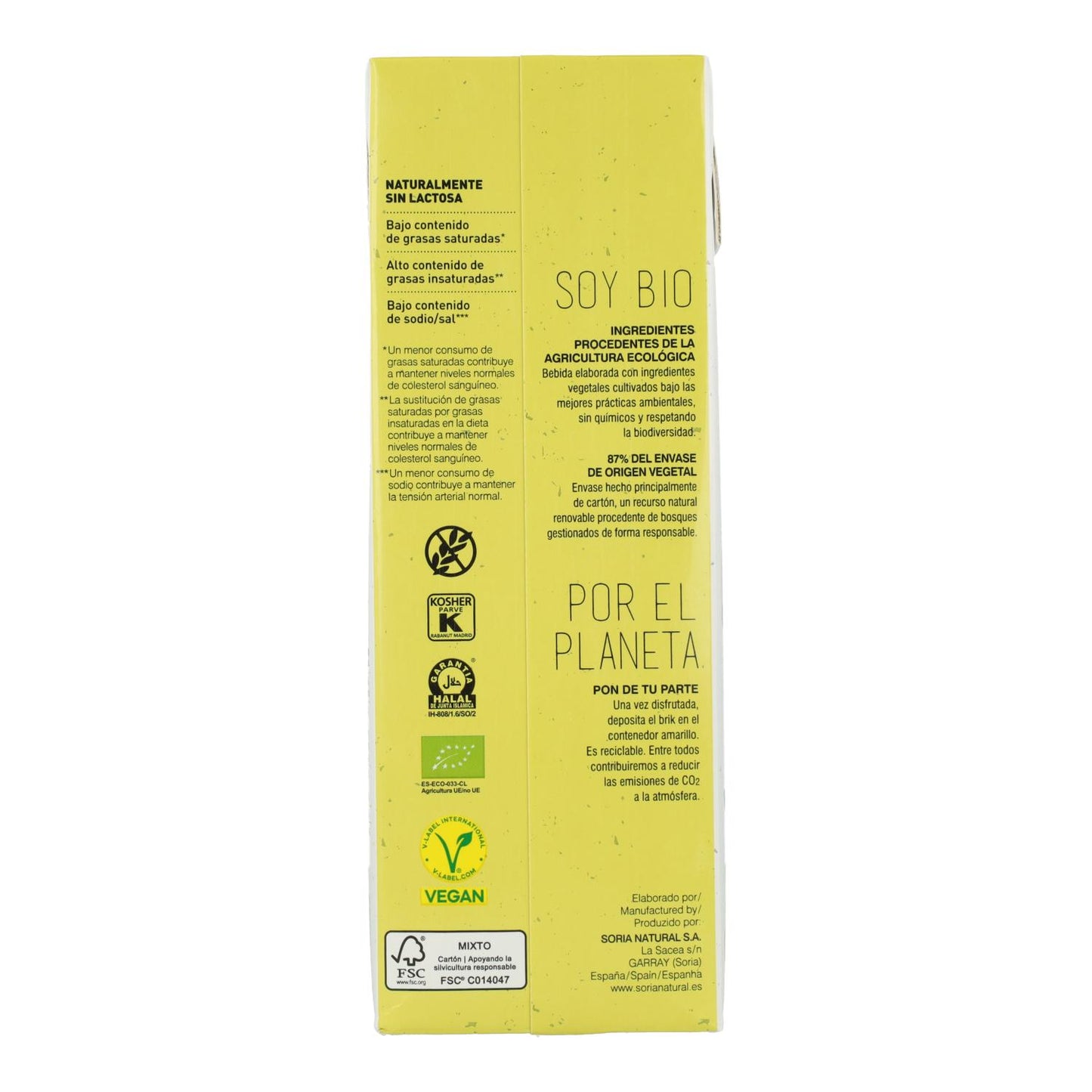 Pack de 6 Bebidas de Arroz Integral Soria Natural 1 L