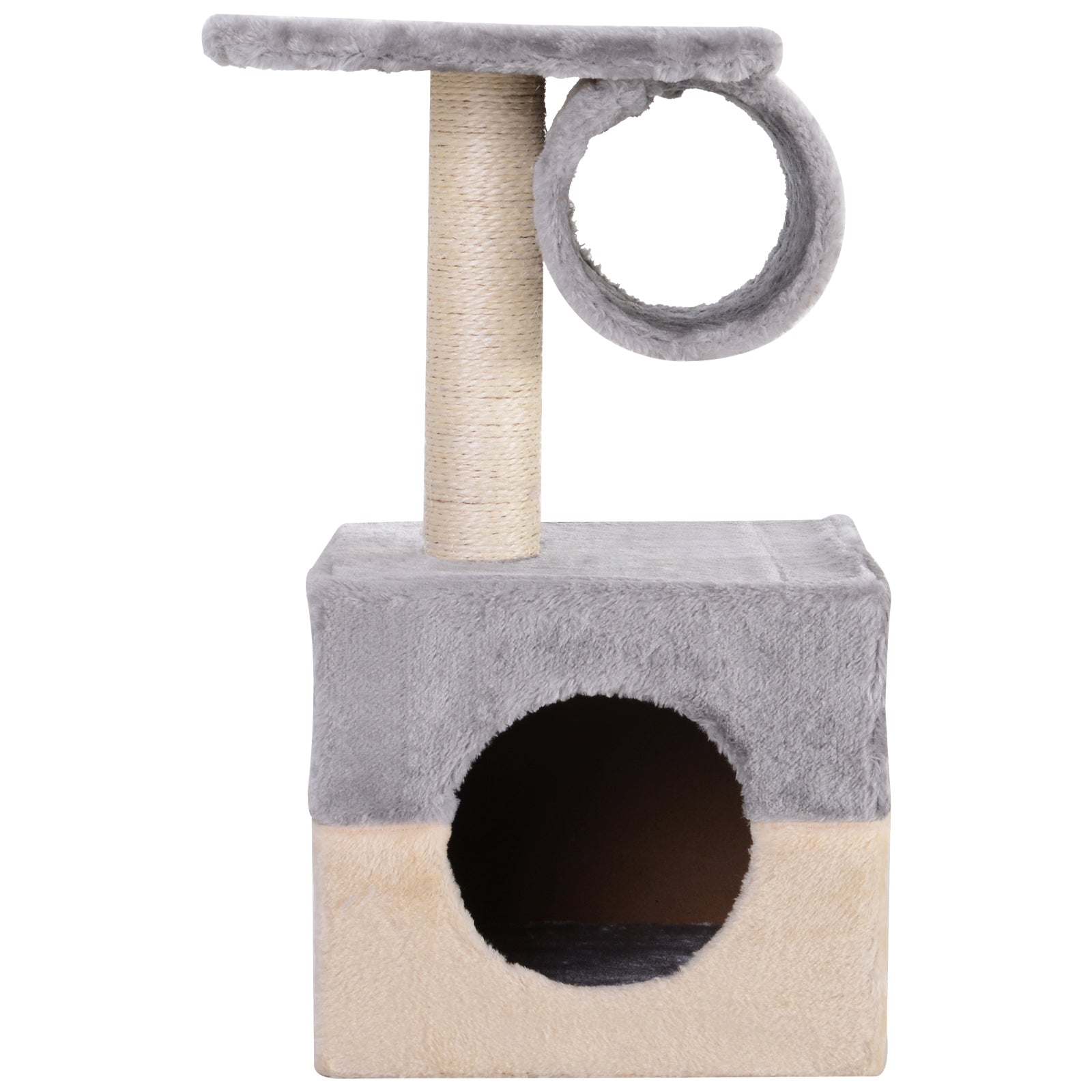 Pawhut Rascador Árbol Para Gatos 31x31x58 Cm Con Poste Central Cama De Felpa_3