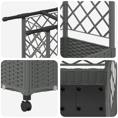 Cama Elevada Con Trellis Y Techo Gris Claro 124 X 40 X 127 Cm_5