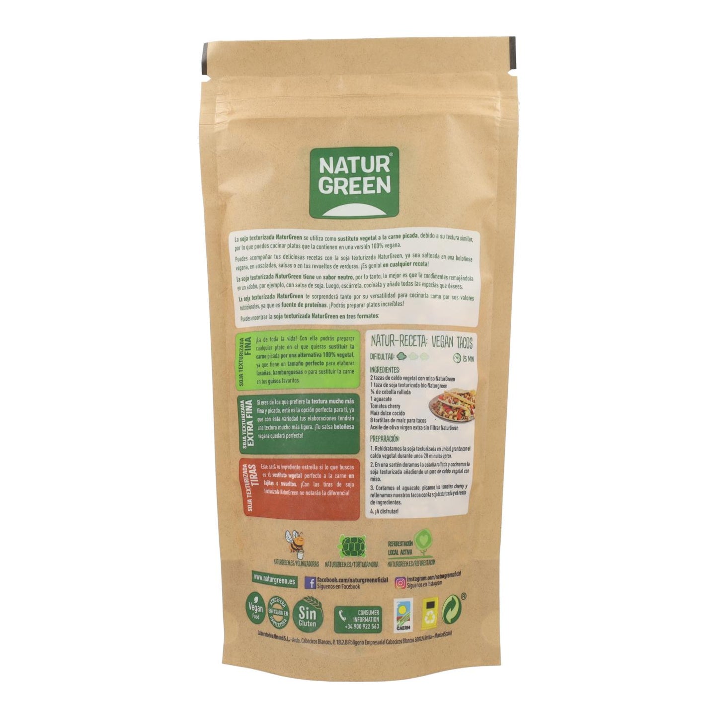 Tiras de Soja Texturizadas Orgânicas NaturGreen 115 g