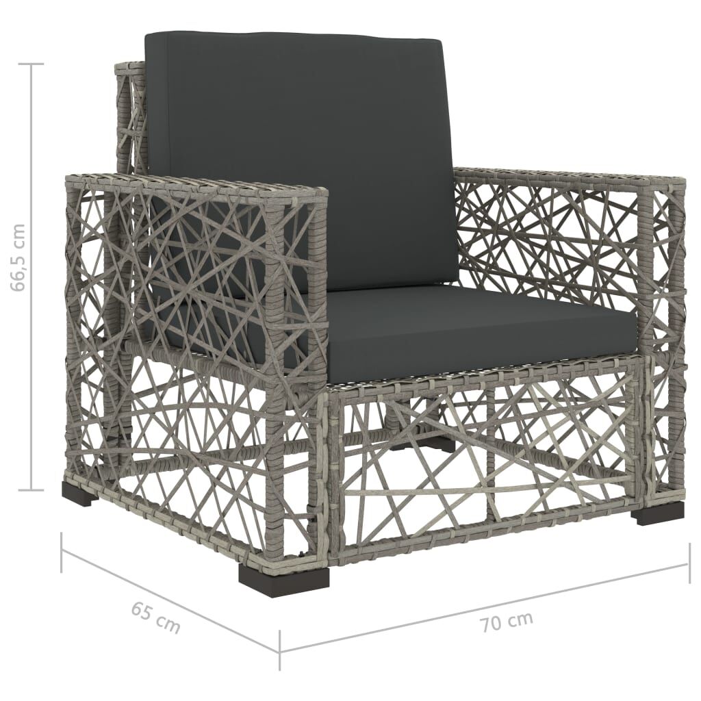 Vidaxl Set De Muebles De Jardín 6 Pzas Y Cojines Ratán Sintético Gris_2
