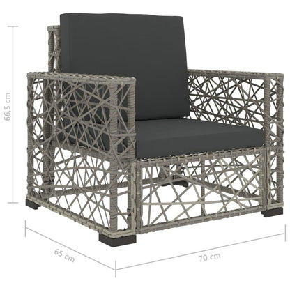 Vidaxl Set De Muebles De Jardín 6 Pzas Y Cojines Ratán Sintético Gris_2