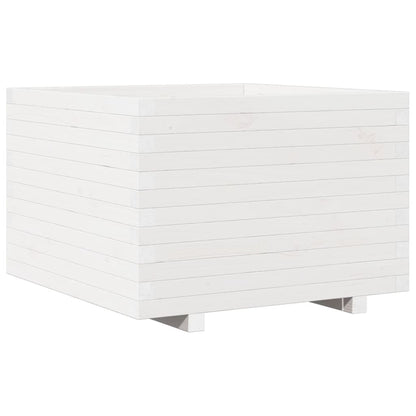 Jardinera Madera Maciza De Pino Blanco 70x70x49,5 Cm_0