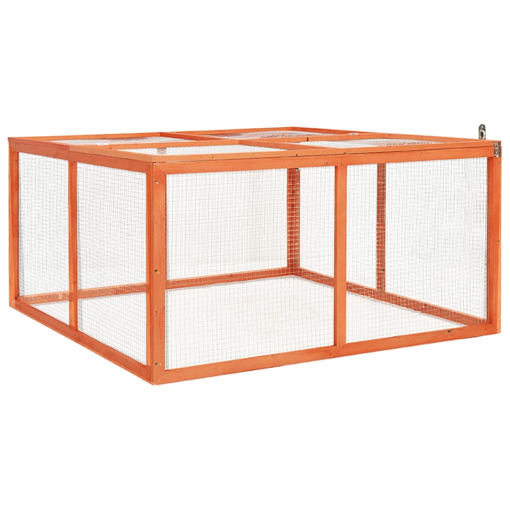 Conejera De Madera Maciza De Abeto 124x120x60 Cm_0