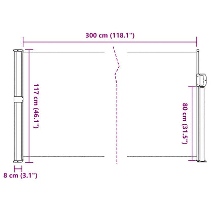 Vidaxl Toldo Lateral Retráctil Rojo 117x300 Cm_2