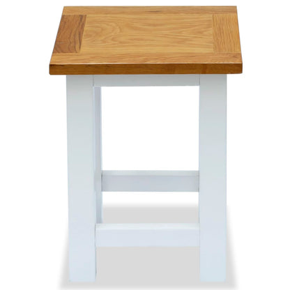 Mesa Auxiliar De Madera Maciza De Roble 27x24x37 Cm_0