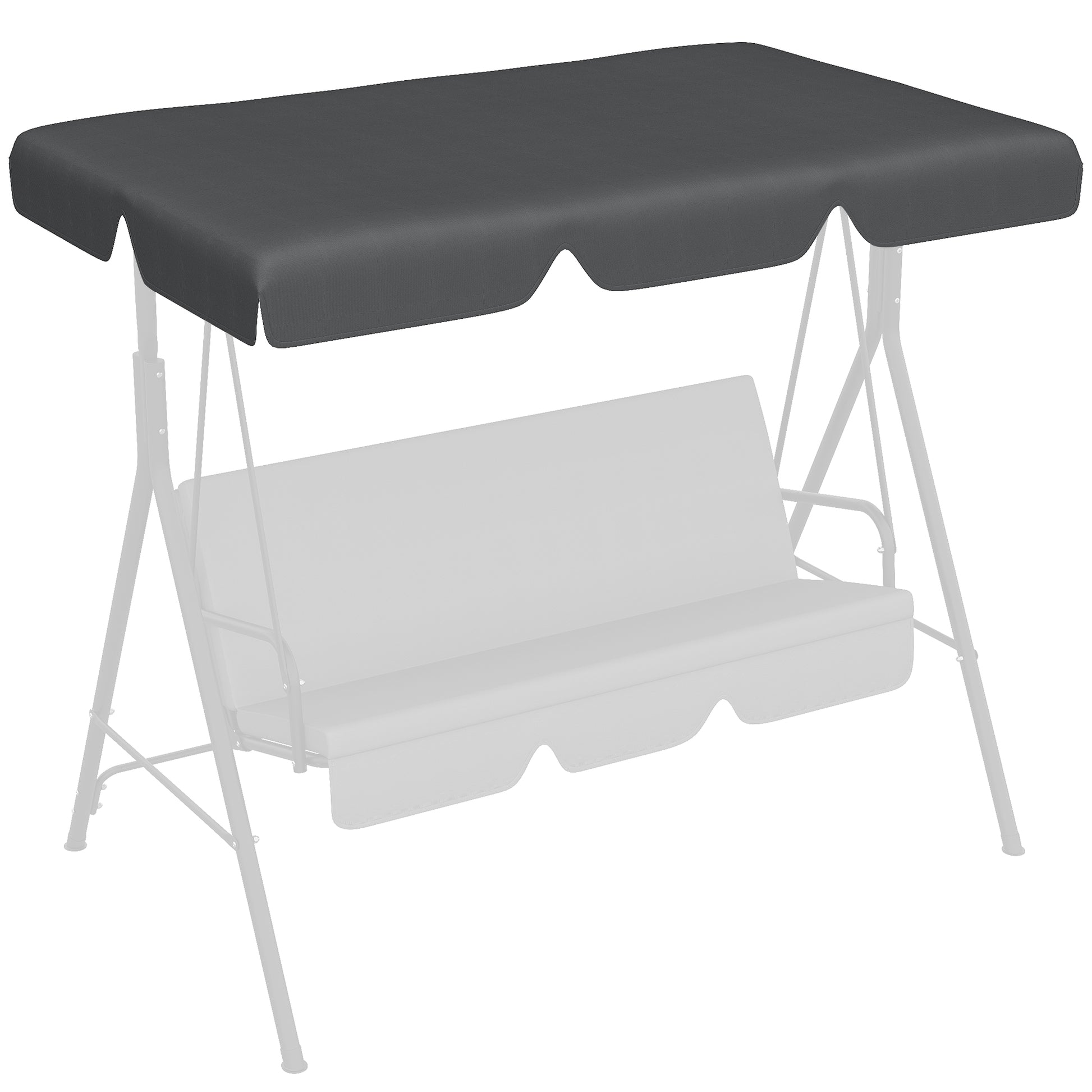 Outsunny Toldo De Repuesto Para Columpio De 3 Plazas 156x117x15 Cm Gris_0
