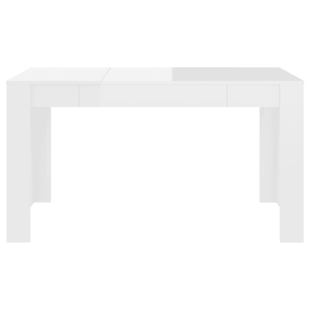Mesa De Comedor De Aglomerado Blanco Brillante 140x74,5x76 Cm_1
