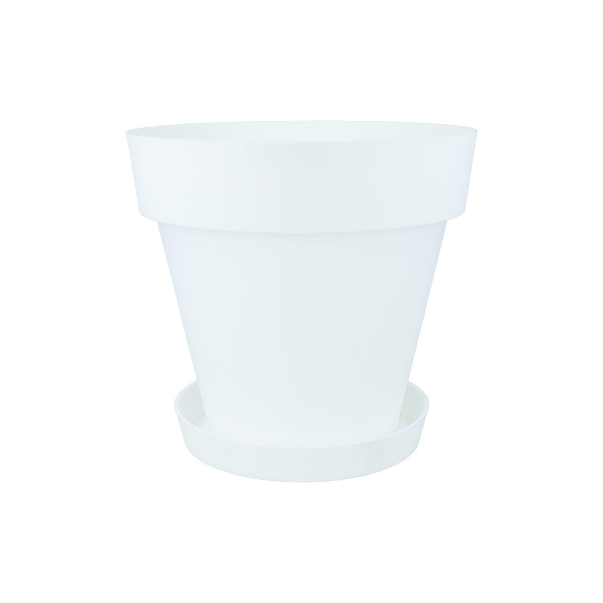 Embalagem de vasos brancos Tes 18 x 15 cm com pires