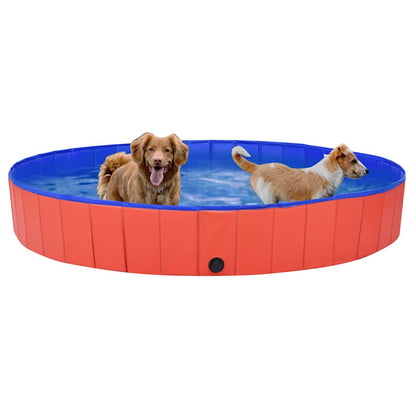 Piscina Para Perros Plegable Pvc Rojo 200x30 Cm_2