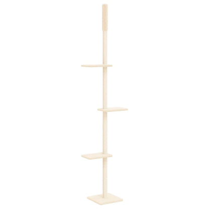 Vidaxl Árbol Rascador Para Gatos De Suelo A Techo Crema 267,5-297,5 Cm_0
