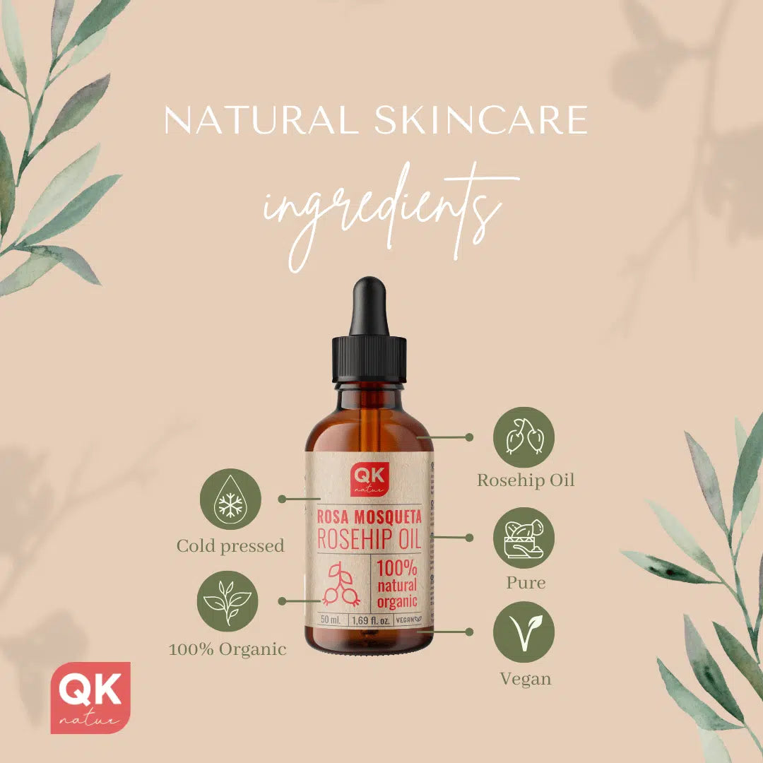 QKnatur - Aceite De Rosa Mosqueta 100% Puro Orgánico Vegano - 50 Ml - Para Cicatrices Y Estrías - Antiarrugas Y Antiedad_2