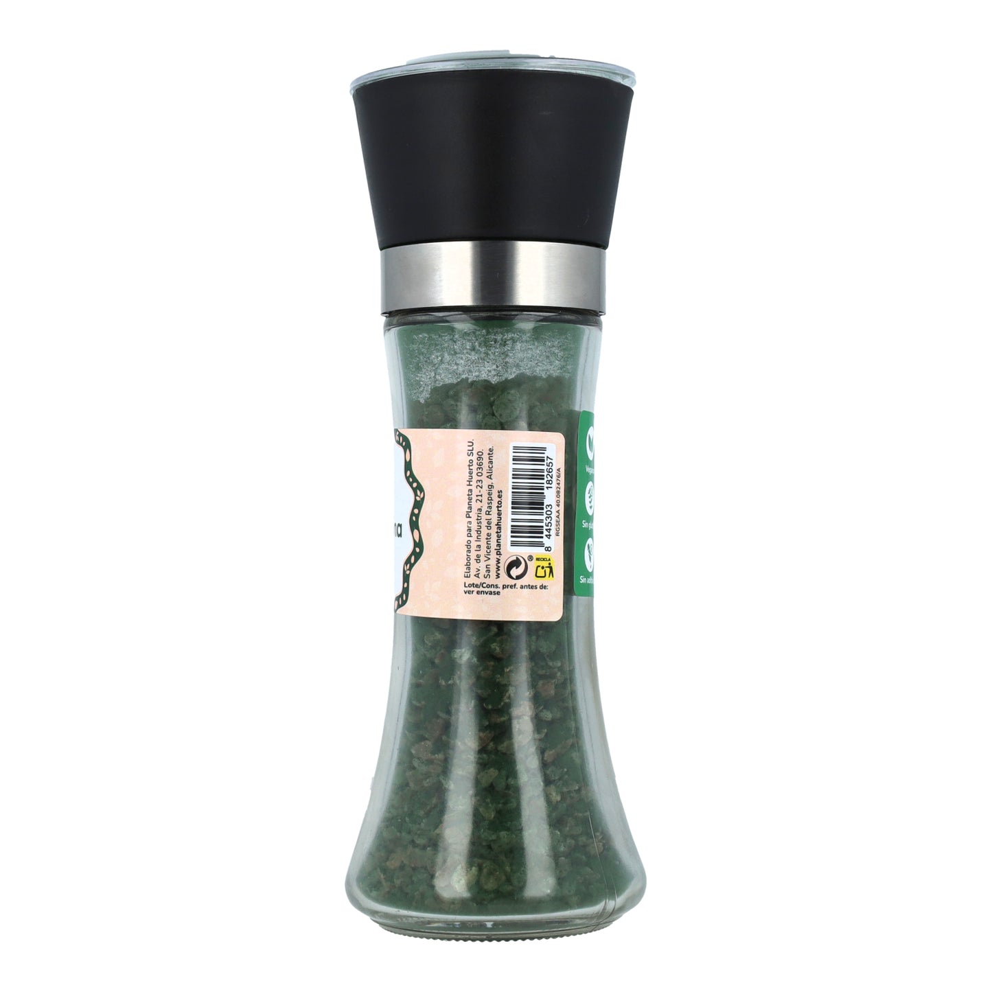 Moinho de sal rosa com algas Spirulina ECO Planeta Huerto 200g