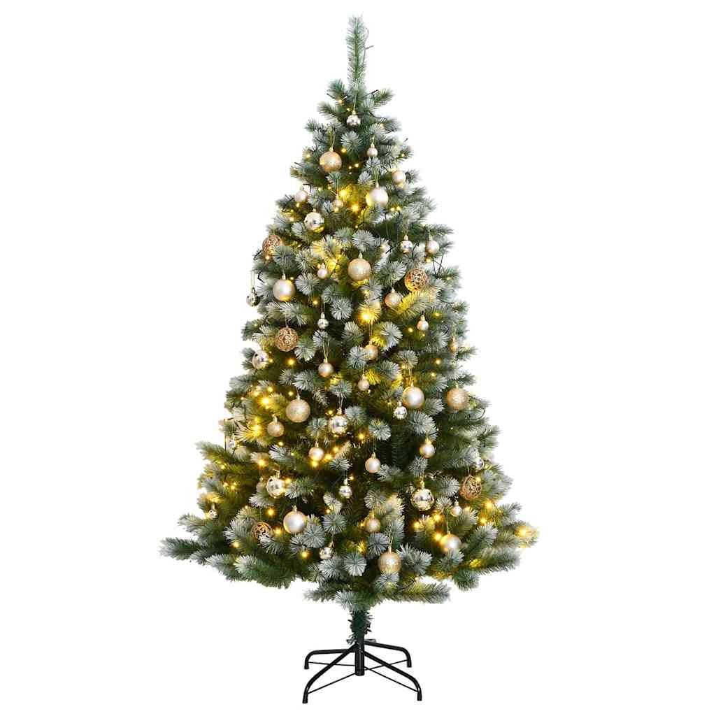 Vidaxl Árbol De Navidad Artificial Con Bisagras 300 Led Y Bolas 240 Cm_0