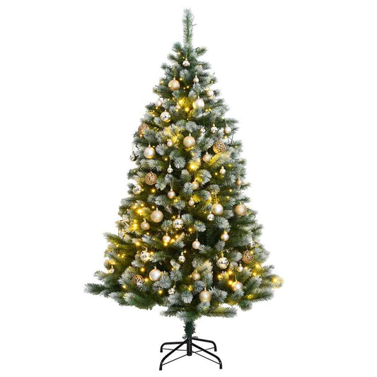Vidaxl Árbol De Navidad Artificial Con Bisagras 300 Led Y Bolas 240 Cm_0