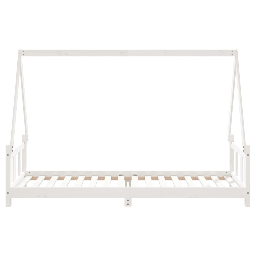 Estructura De Cama Para Niños Madera De Pino Blanco 90x200 Cm / Vetonek_5
