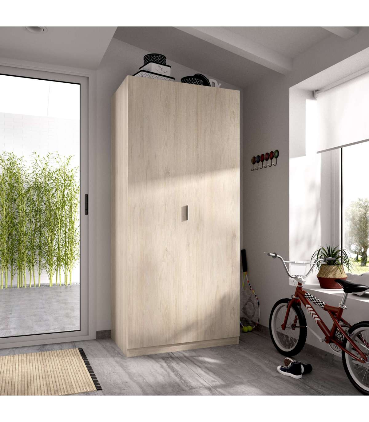 Armario Ropero Sabiote Con 2 Puertas Abatibles En Roble Natural 184 Cm(alto)81 Cm(ancho)52_4