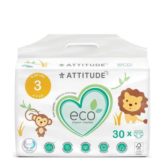 Fraldas Attitude T3 Midi (4-9kg) 30 unidades