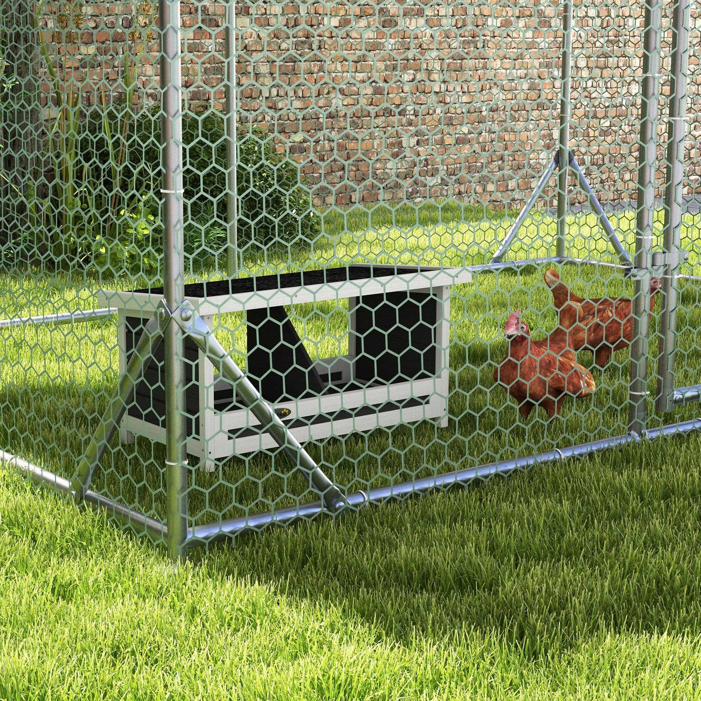 Pawhut Ponedero Para Gallinas De Madera Con 2 Departamentos Gris_3