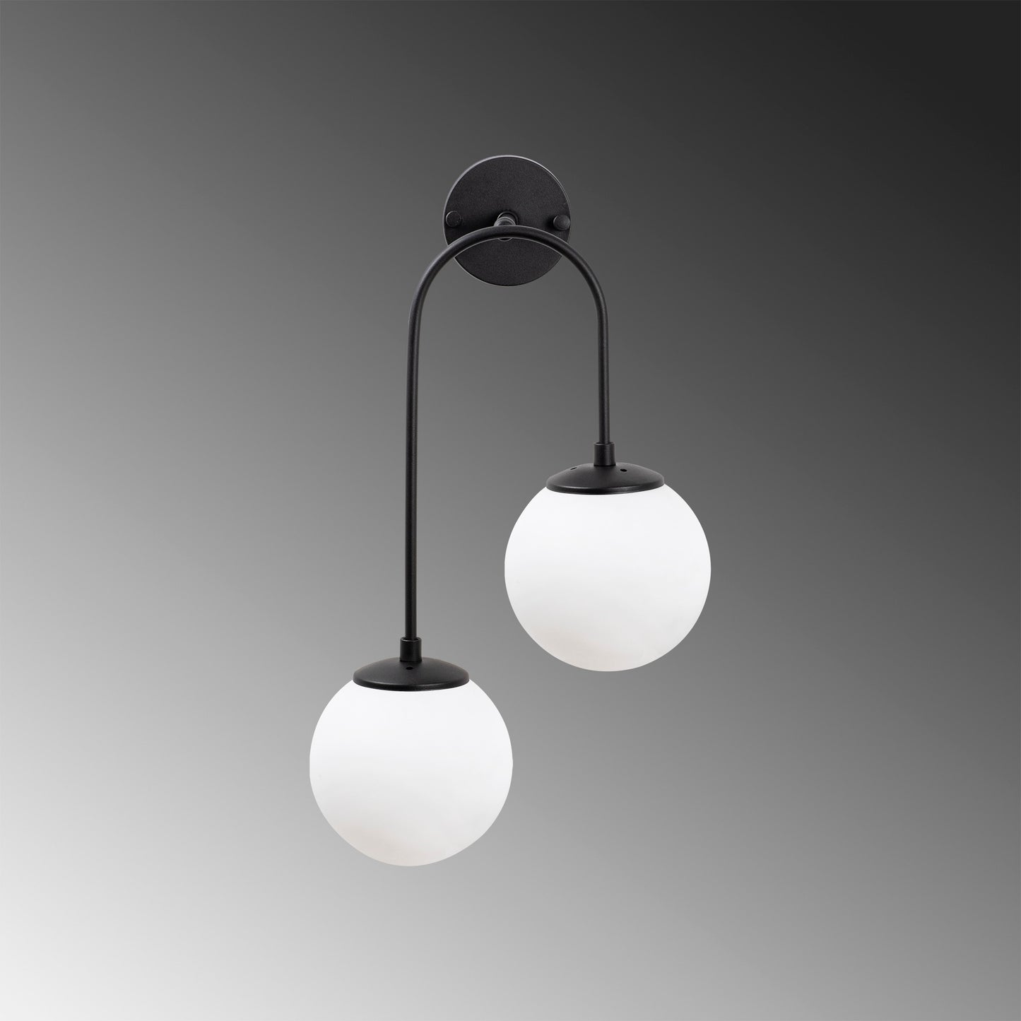 Aplique De Pared Pantalla Blanca, Metal , Negro, 30x24x55, Casquillo 2 X E14 Max 15 W_4