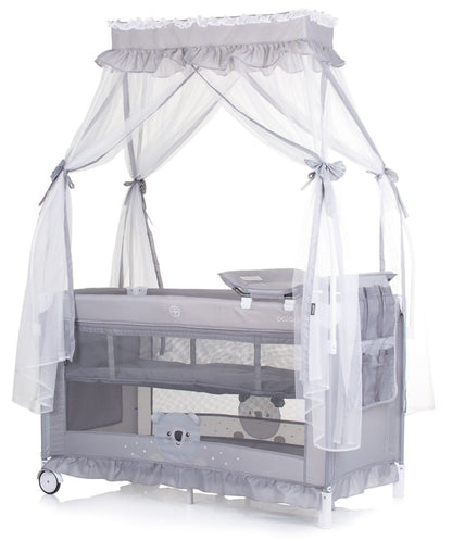 Cuna De Viaje Con Dosel Y Cambiador Palace Koala Grey_0