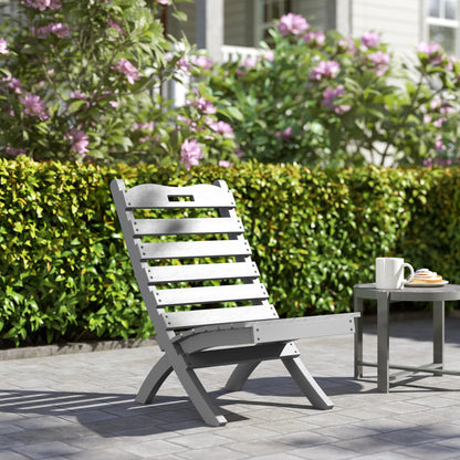 Outsunny Silla De Jardín De Madera Con Diseño Listones Y Respaldo Inclinado Gris_3