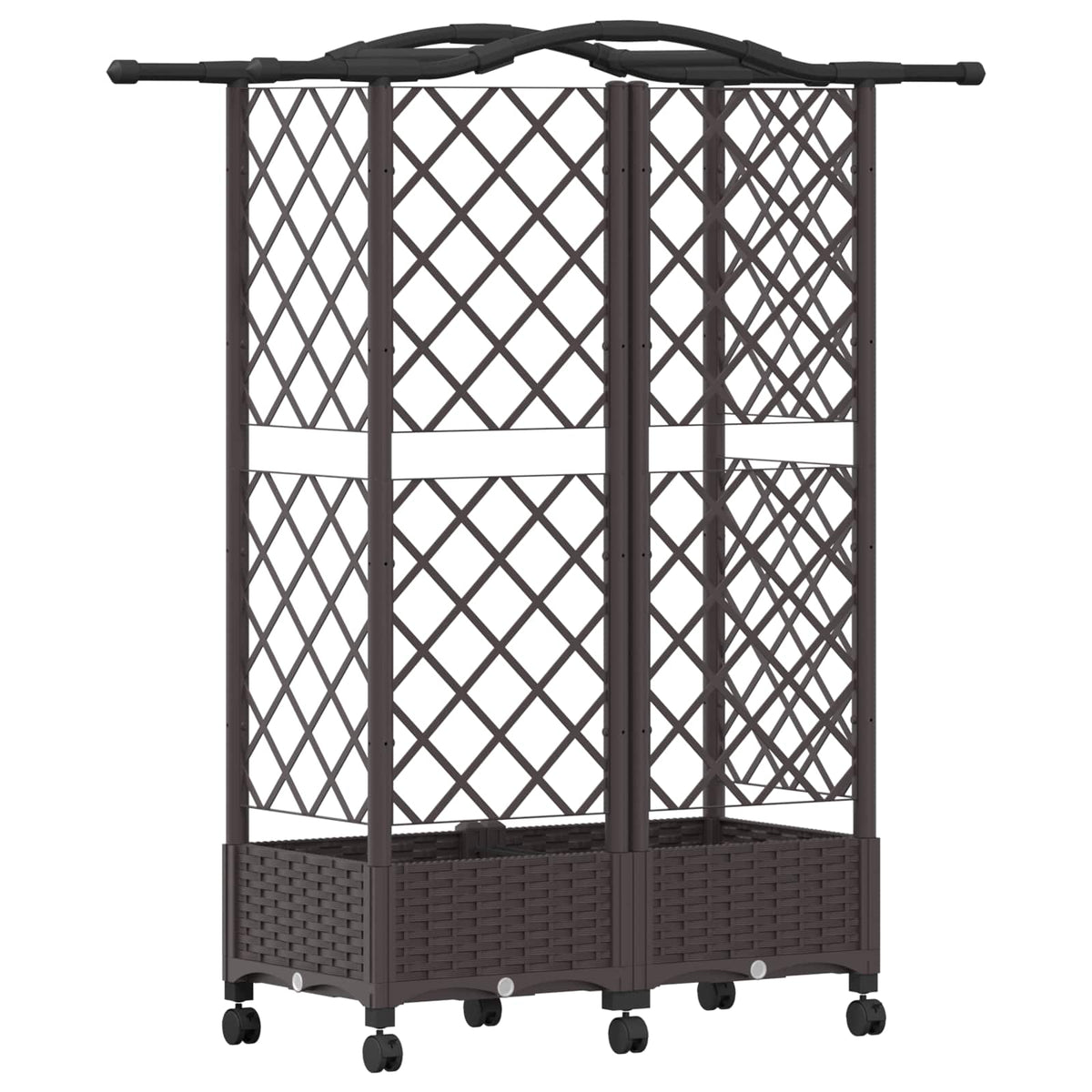 Cama Elevada Con Trellis Y Techo Marrón 124 X 40 X 129 Cm Pp_4