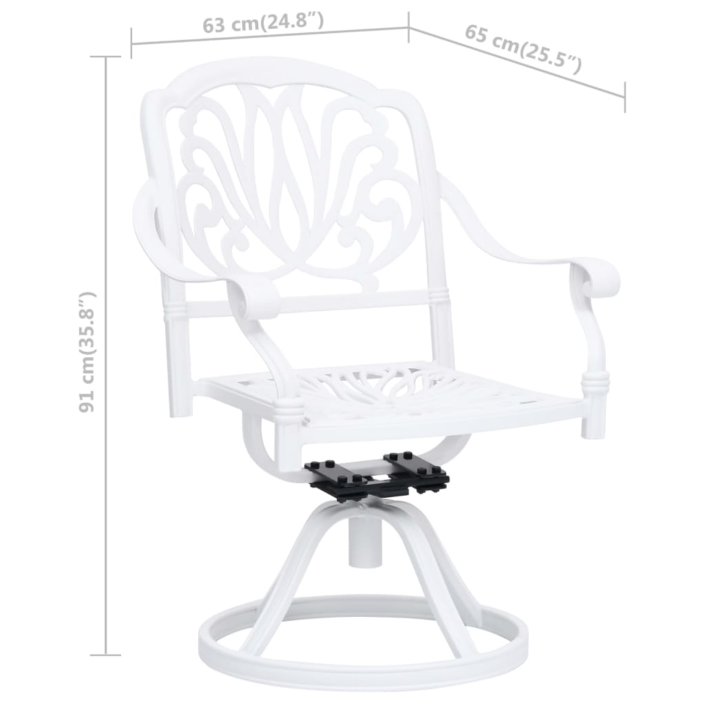 Vidaxl Mesa Y Sillas De Bistró 5 Piezas Aluminio Fundido Blanco_2