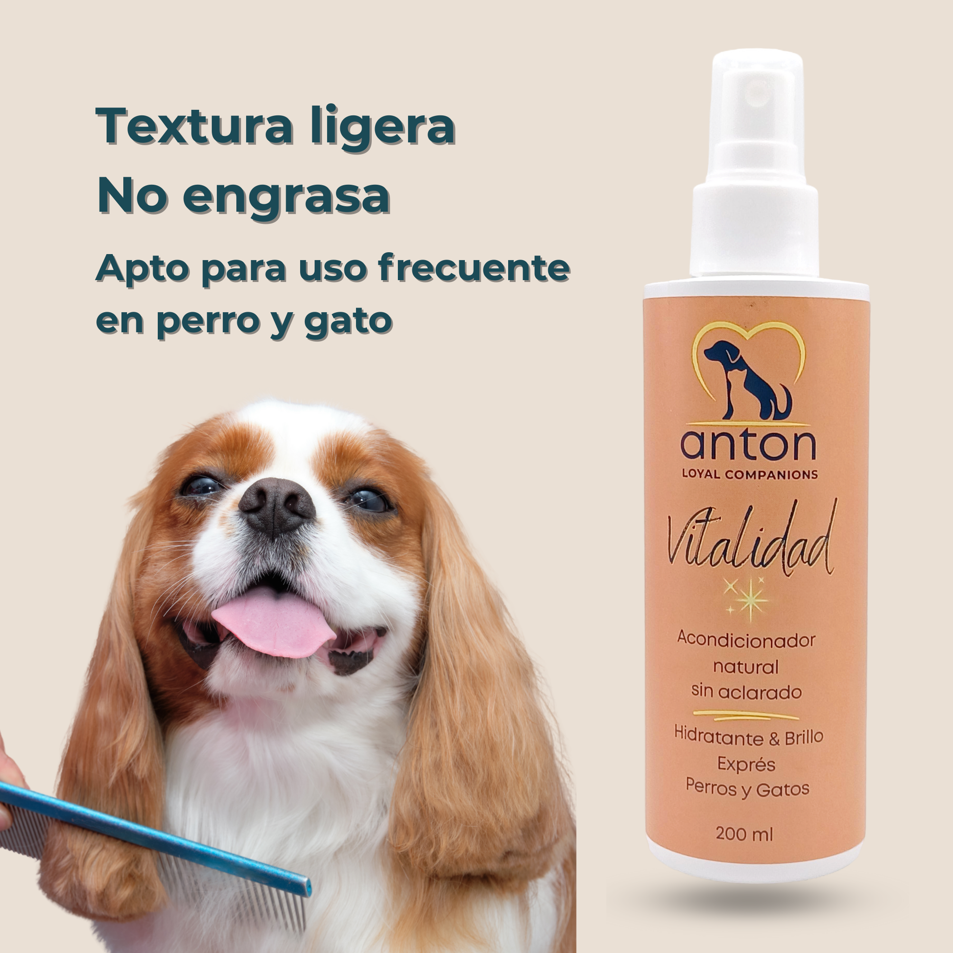 Acondicionador sin aclarado para el cuidado del pelaje de perros y gatos – Pack 3 x 200 ml_2