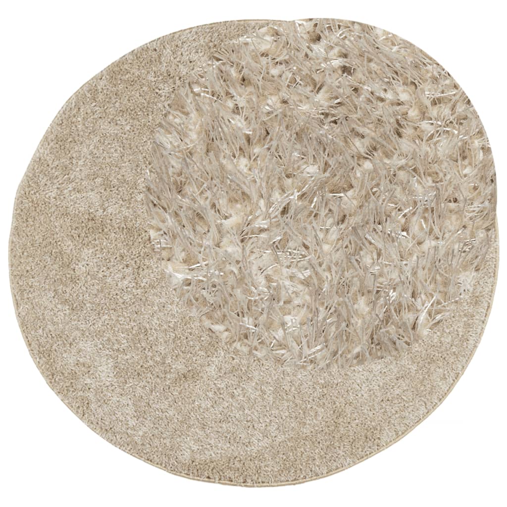 Alfombra Pelo Largo Aspecto Brillante Istan Beige Ø 120 Cm / Vetonek_2