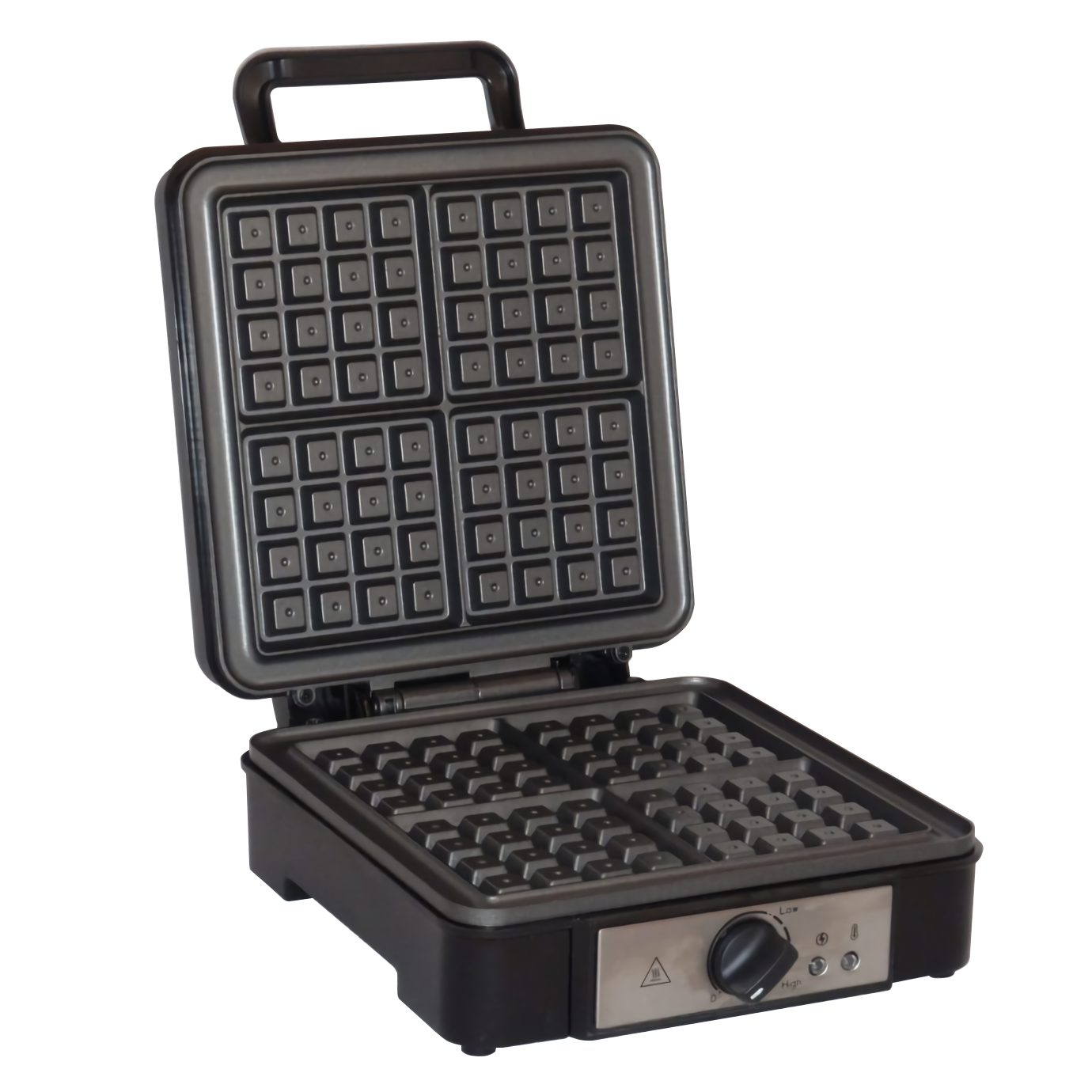 Gofrera Eléctrica Profesional, 4 Gofres Belgas Gruesos, Antiadherente, Regulador Temperatura Mpm Mpm-mgo-36 Negro/plata_1