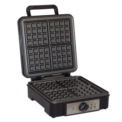 Gofrera Eléctrica Profesional, 4 Gofres Belgas Gruesos, Antiadherente, Regulador Temperatura Mpm Mpm-mgo-36 Negro/plata_1