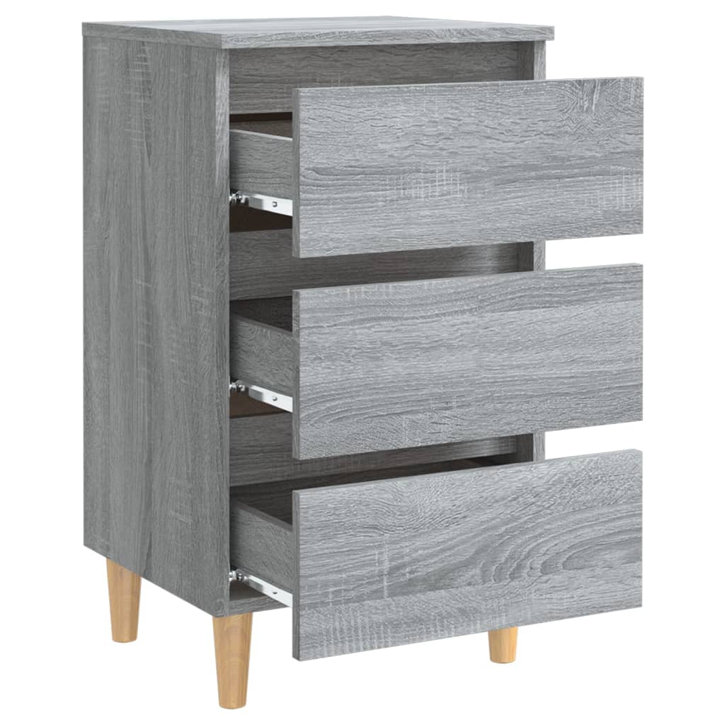 Mesitas De Noche 2 Uds Con Patas Madera Gris Sonoma 40x35x69 Cm_4