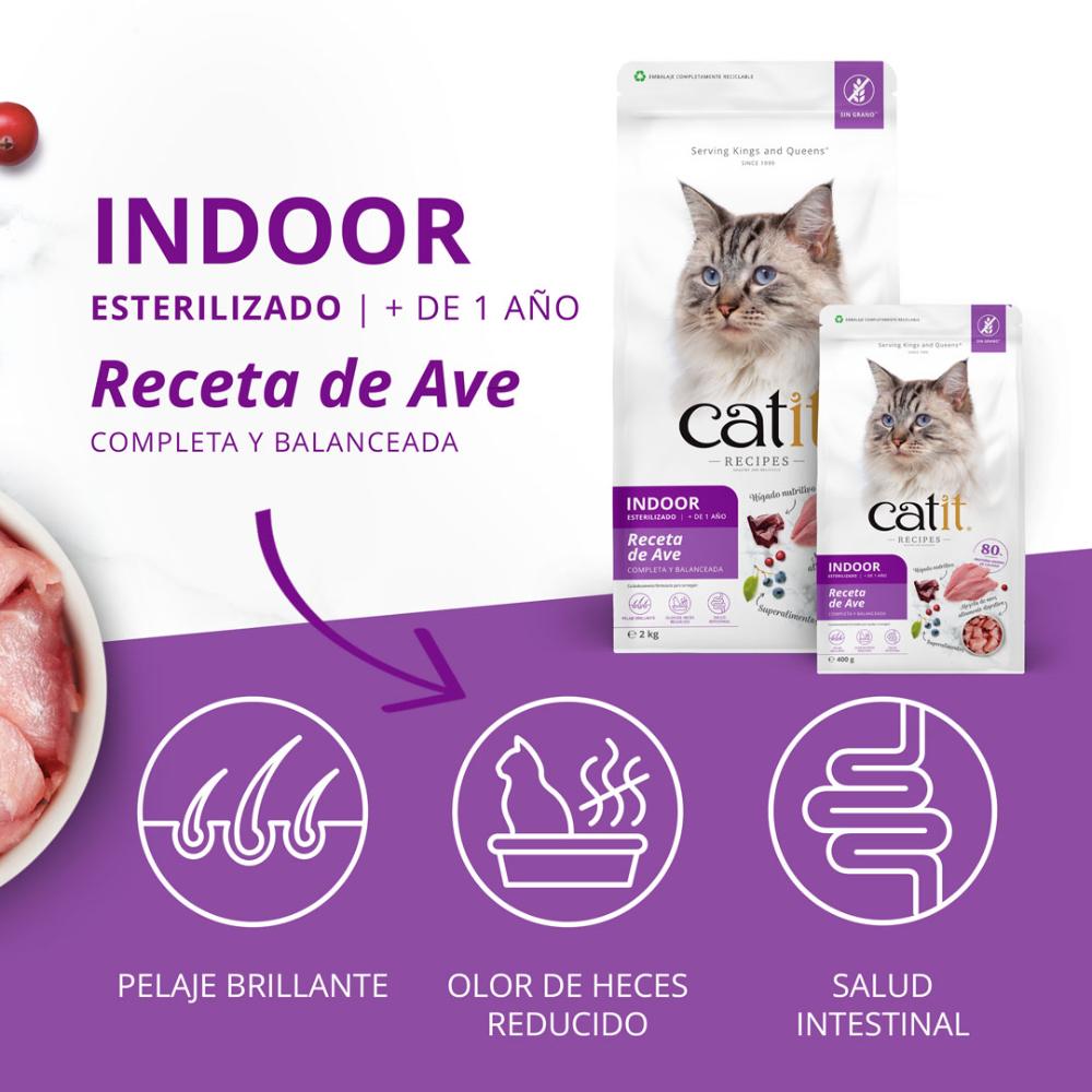 Pienso para gatos esterilizados con aves Recipes 400 g Catit