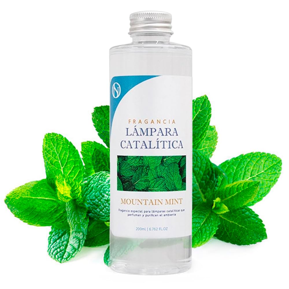 Pack Lámpara Catalítica Azul Grisáceo Mate + Fragancia Mountain Mint 200ml + Limpiador Neutro 200ml + Mecha Repuesto_5