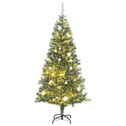 Vidaxl Árbol De Navidad Artificial Con 300 Led Bolas Y Nieve 210 Cm_0