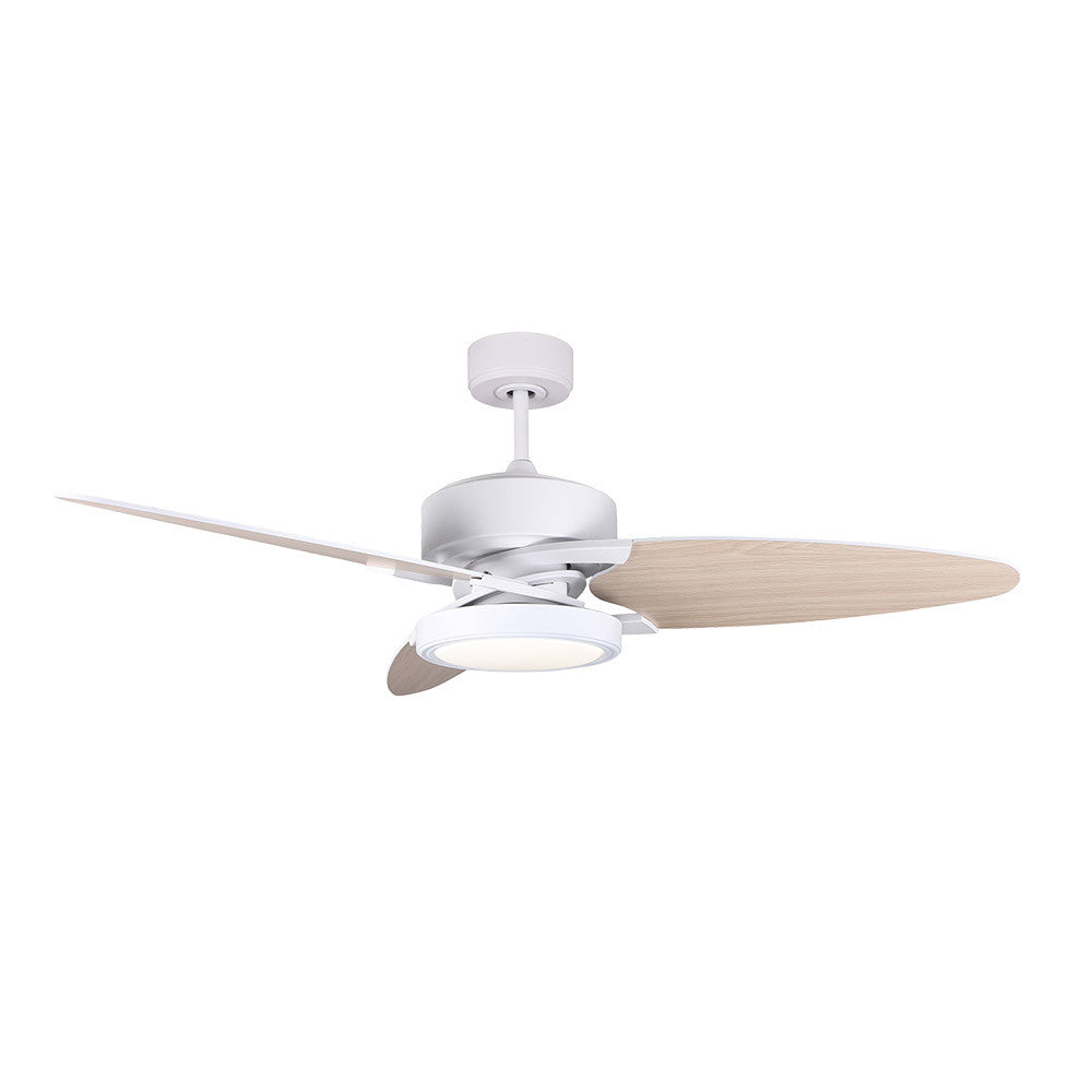 Ventilador Dc Cross 30w Blanco 3 Aspas Blanco/haya 6vel. 3 Colores 3250lm132d Remoto, Memoria Y Temporizador_1