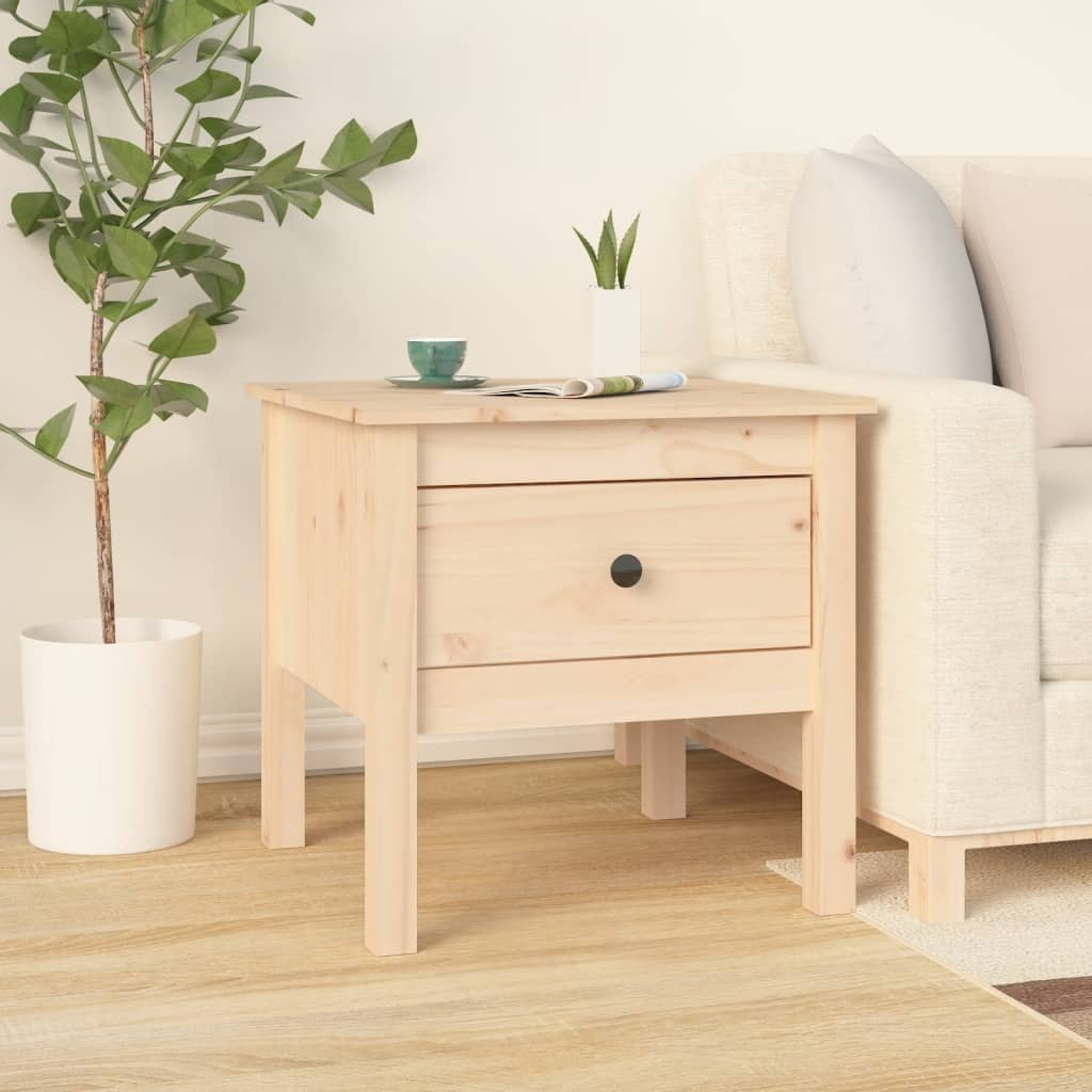 Mesa Auxiliar 2 Unidades De Madera Maciza De Pino 50x50x49 Cm_2