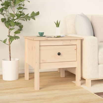 Mesa Auxiliar 2 Unidades De Madera Maciza De Pino 50x50x49 Cm_2